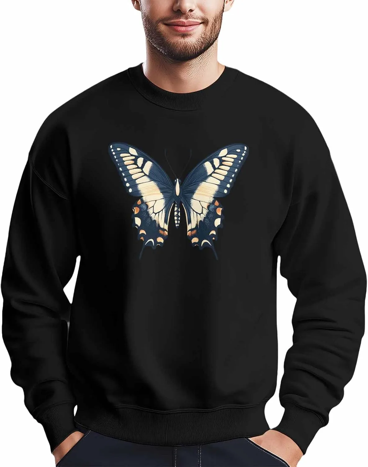 

Мужской свитшот с принтом бабочки Winvebermior