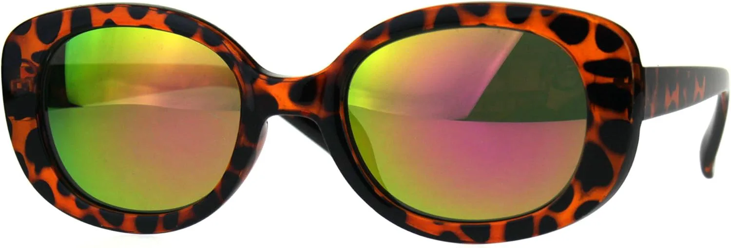 

Овальные и прямоугольные солнцезащитные очки в винтажном стиле ретро для женщин, зеркальные линзы, защита от УФ-излучения UV 400 PASTL, Tortoise (Peach Mirror)