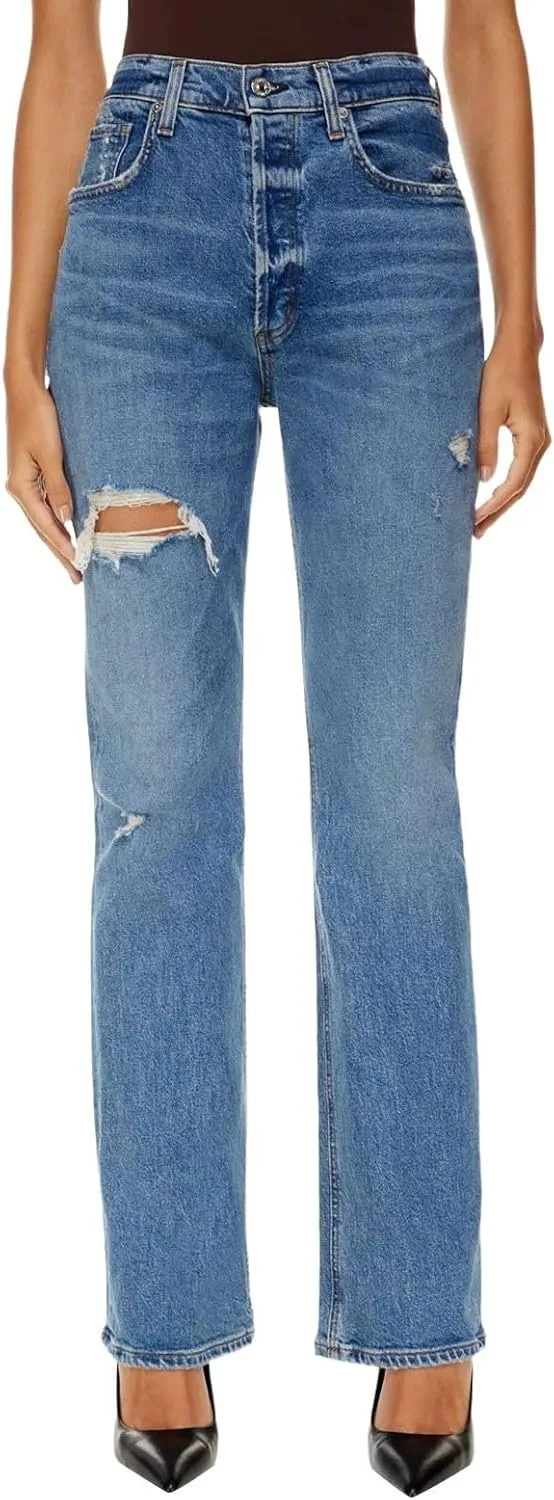 

Женские джинсы Boyfriend с потертостями, прямые, мешковатые, с карманом ZXCTKA