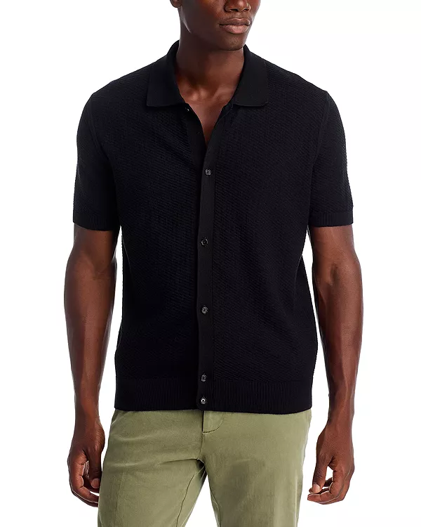 

Текстурированный свитер с короткими рукавами Iseppo Boss, черный