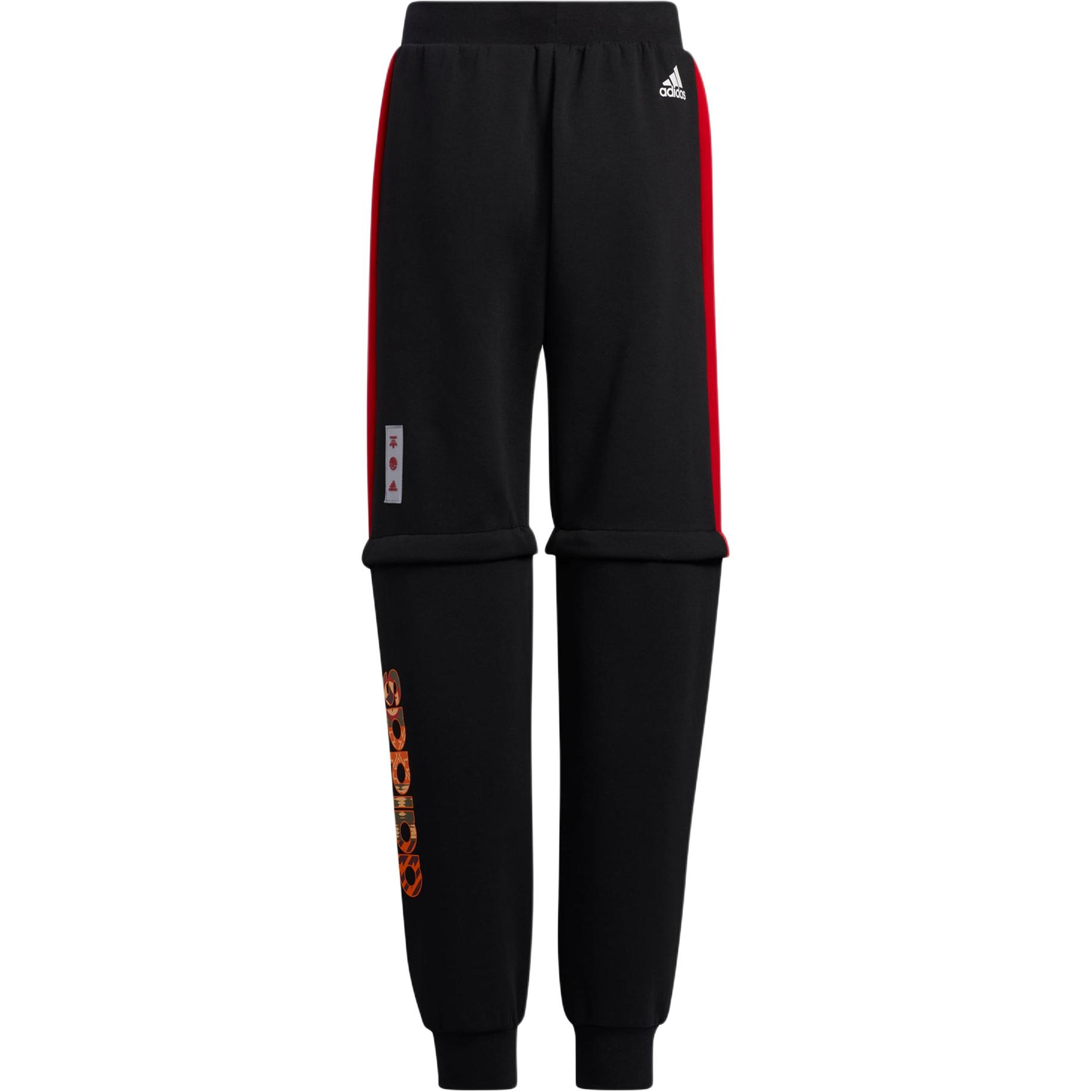 Adidas Подростковые вязаные спортивные штаны Black/Light Scarlet — фото 3