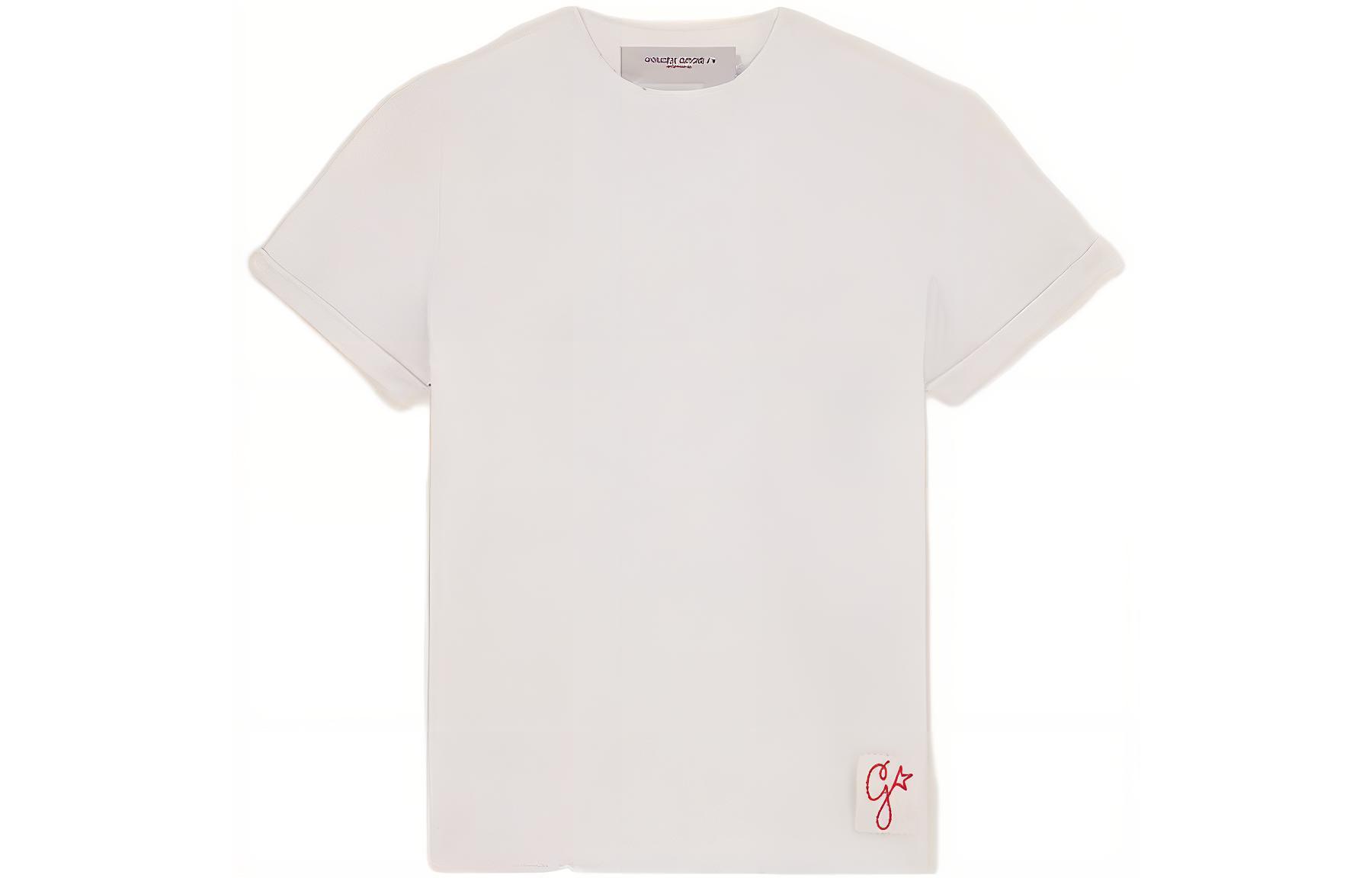 Футболка Deluxe Brand Logo Detailed Crewneck Golden Goose, белый — фото 3