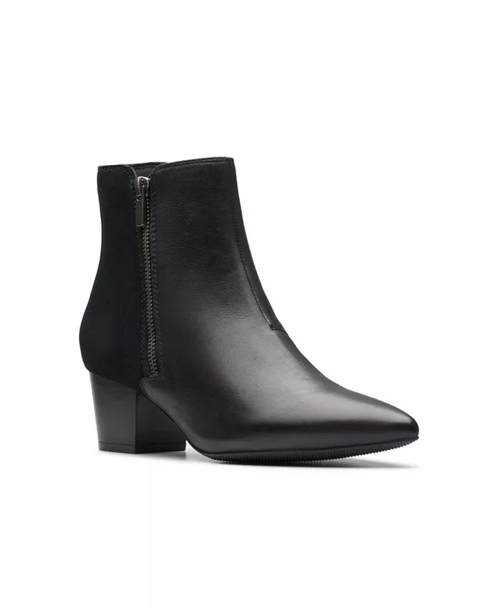 Женские ботинки Clarks Ellanie Vibe кожаные с острым носом, черный