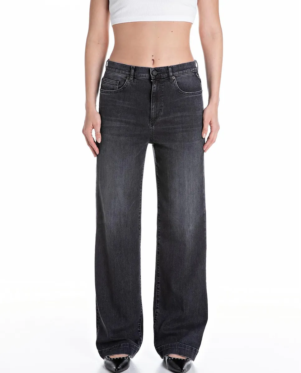 

Прямые джинсы для женщин в стиле пять карманов Replay, черный