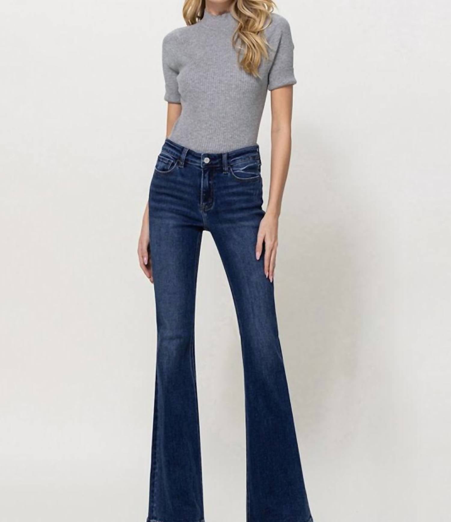 

Джинсы Alison средней посадки с клешем в цвете Greate Blue Hope Vervet By Flying Monkey, Greate Blue Hope