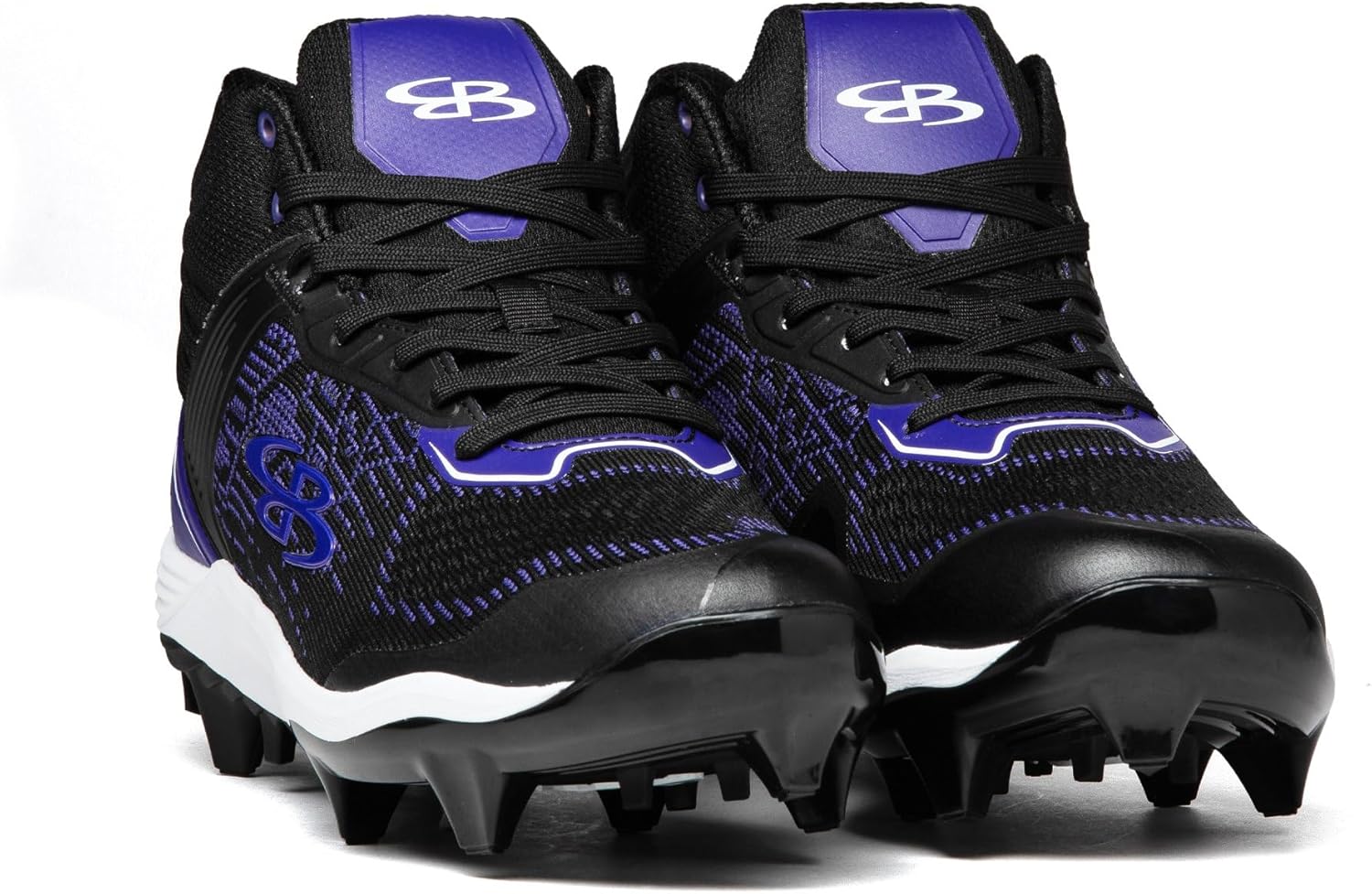 Бутсы Boombah Viper Pureknit для мужчин с формованной средней подошвой - Status - несколько цветовых вариантов - несколько размеров, черный/фиолетовый — фото 4