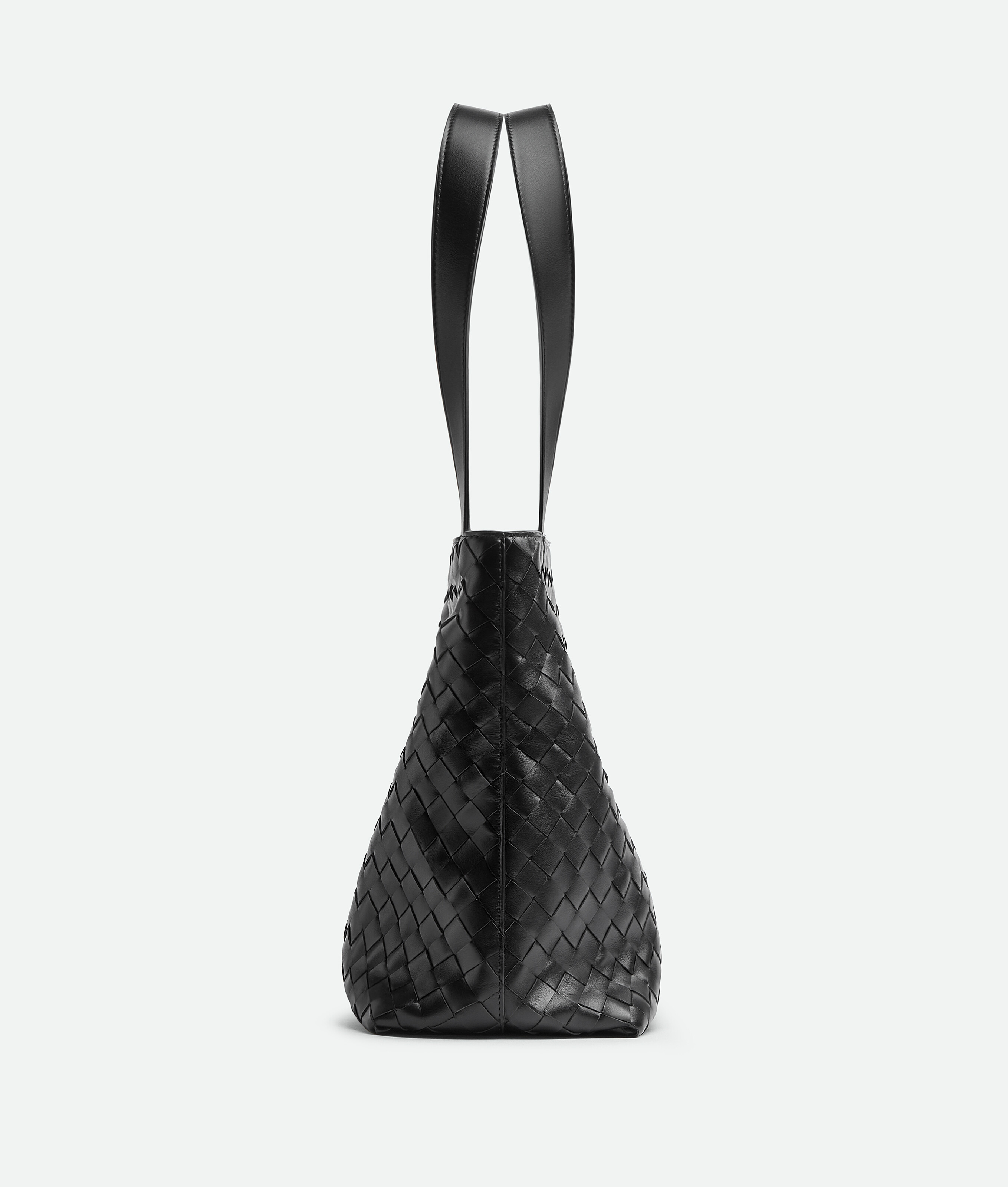Маленькая сумка-тоут на молнии Intrecciato Bottega Veneta, черный — фото 4