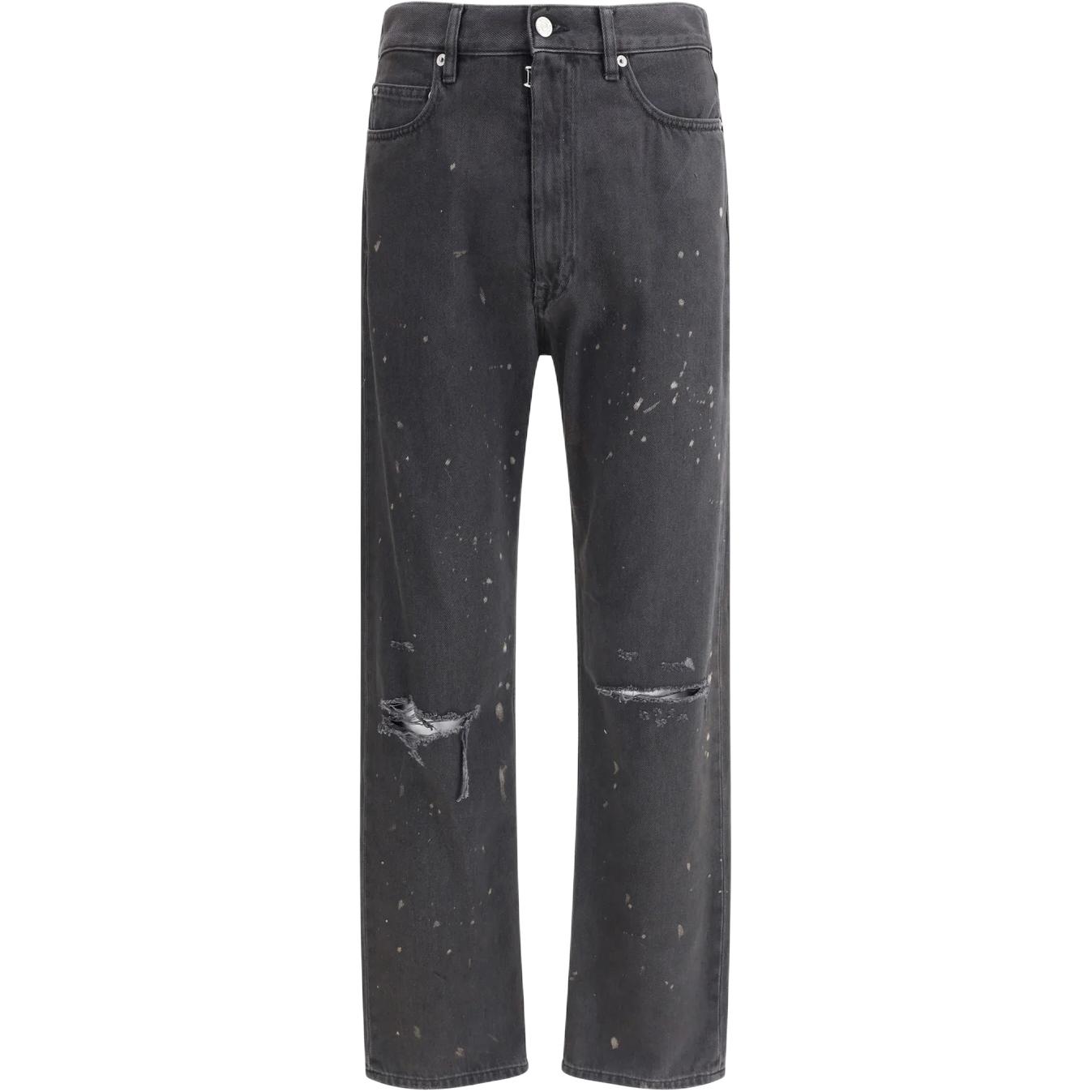 

Прямые джинсы с эффектом поношенности MM6 Maison Margiela, серый