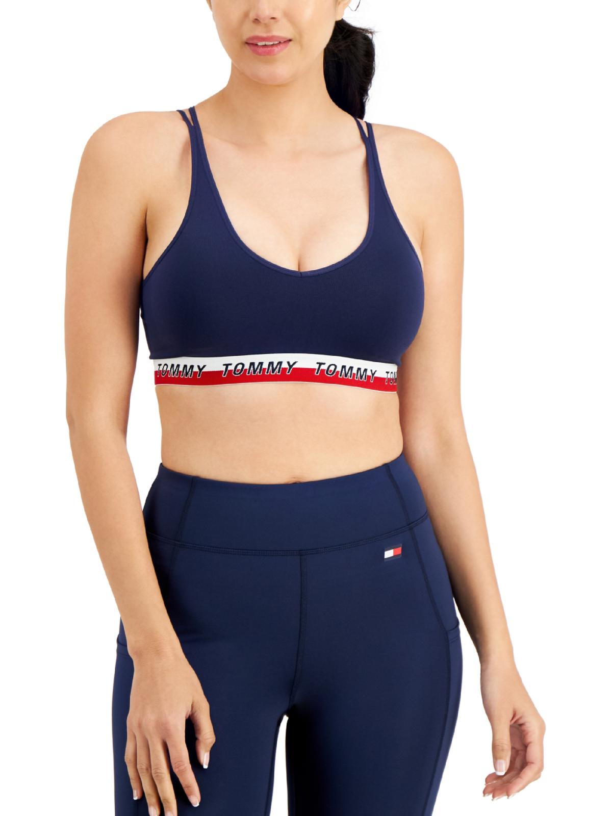 

Женский спортивный бюстгальтер с логотипом для фитнеса Tommy Hilfiger Sport, темно-синий