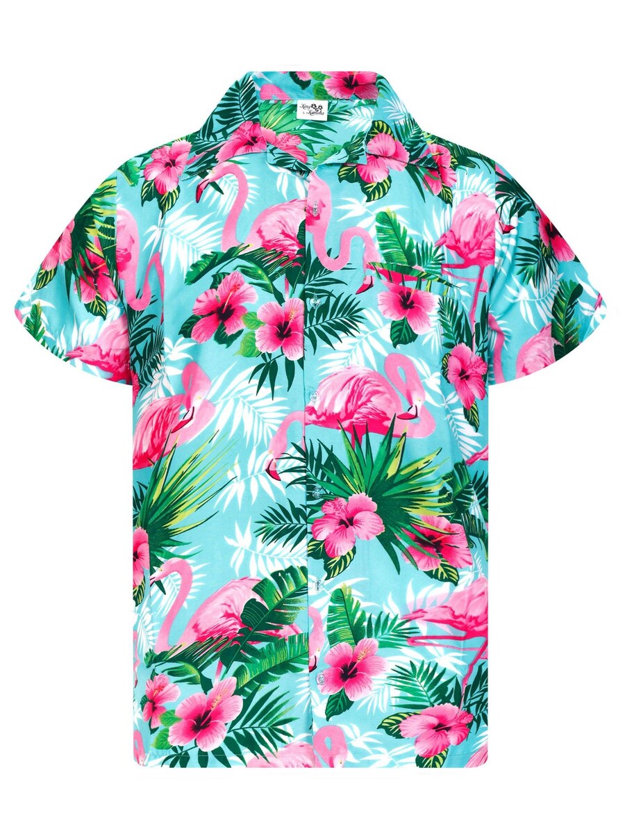 

Рубашка King Kameha Flamingo Flowers, бирюзовый