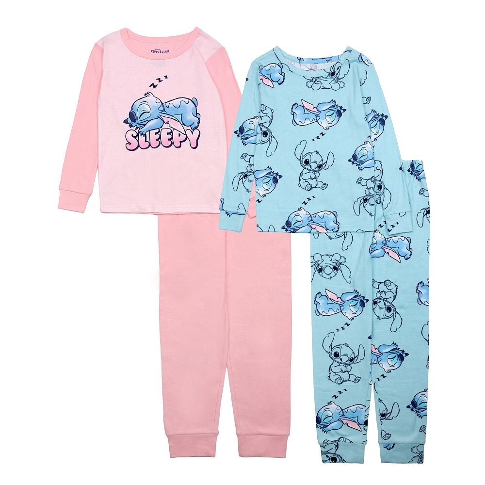 

Пижамный комплект «Лило и Стич» Sleepy Stitch для девочек 4–10 лет из 4 предметов Licensed Character, цвет Pink Blue