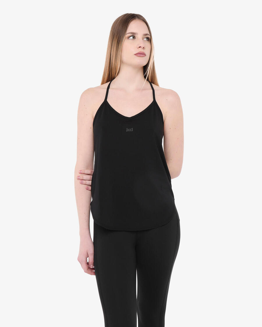 

JAKED Черная синтетическая майка для фитнеса для женщин