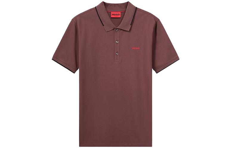 

Футболка поло мужская тёмного кирпично-красного цвета HUGO BOSS