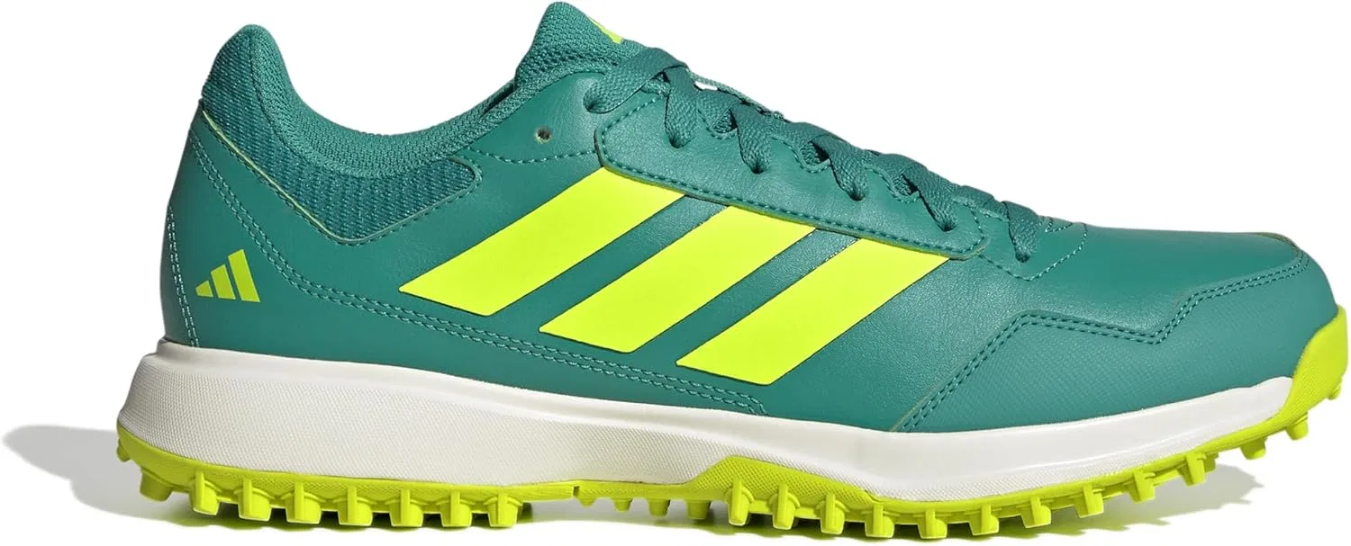 Хоккейные кроссовки Adidas Hockeystar Unisex для игры в хоккей на траве, Pure Teal Lucid Lemon Off White — фото 2