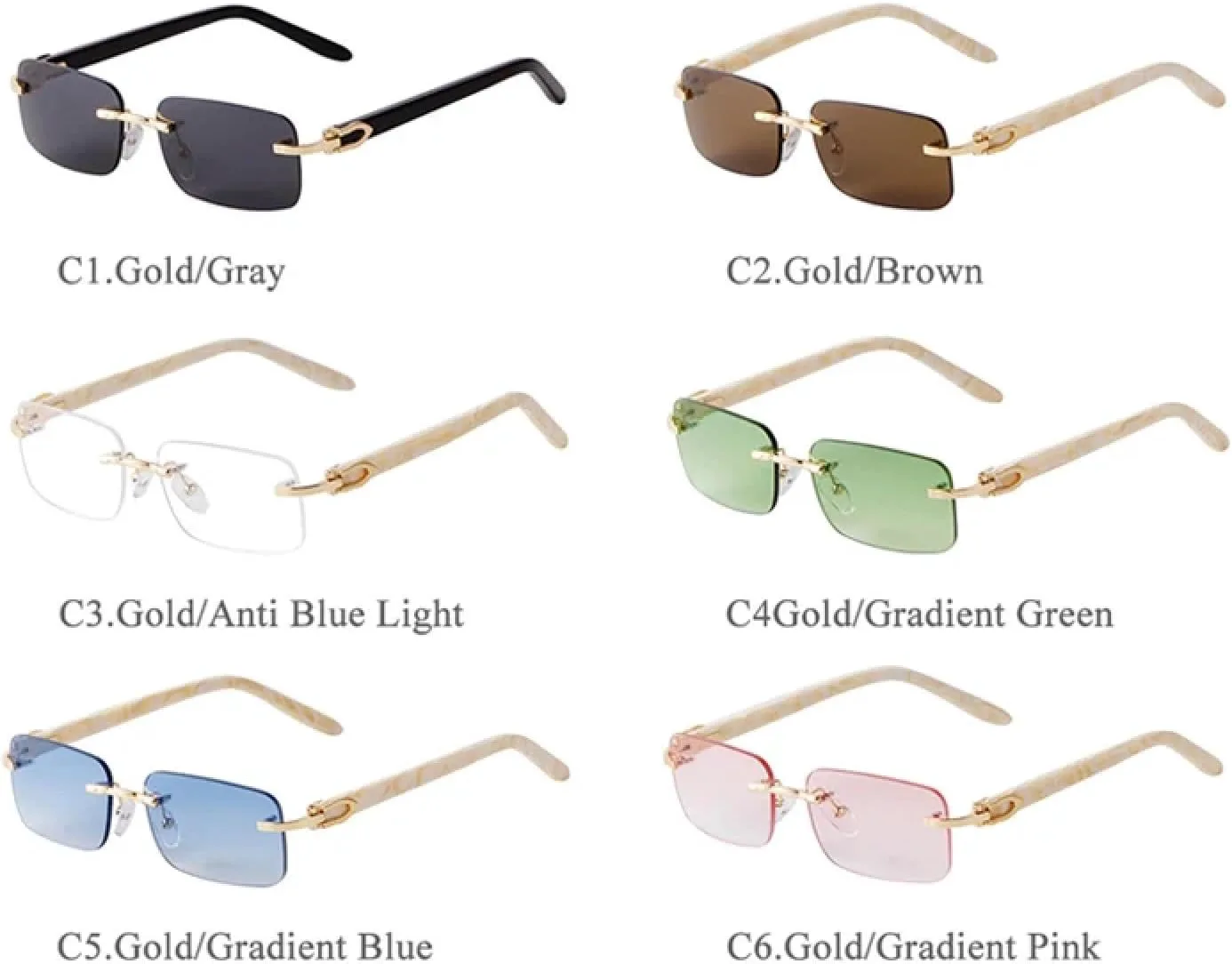 

Солнцезащитные очки с защитой от УФ-излучения UV400 | Без оправы, зеленые линзы | Для женщин и мужчин, для занятий спортом на открытом воздухе и вождения DSVIGF, 03