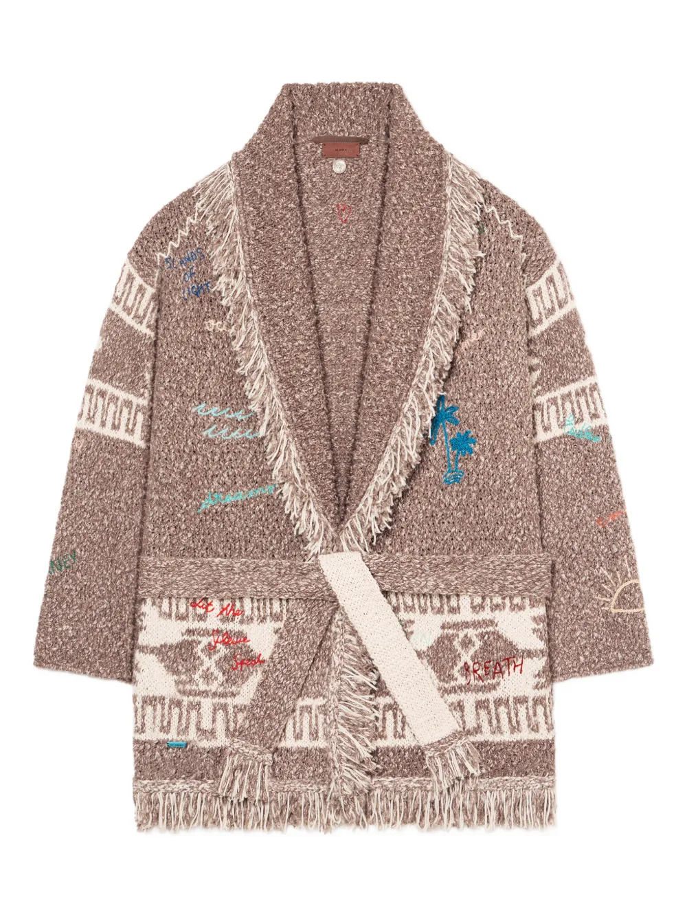 

Кардиган-пальто Written By The Ocean с бахромой Alanui, коричневый