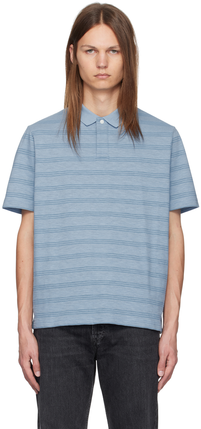 

Поло в синюю меланжевую полоску PS by Paul Smith