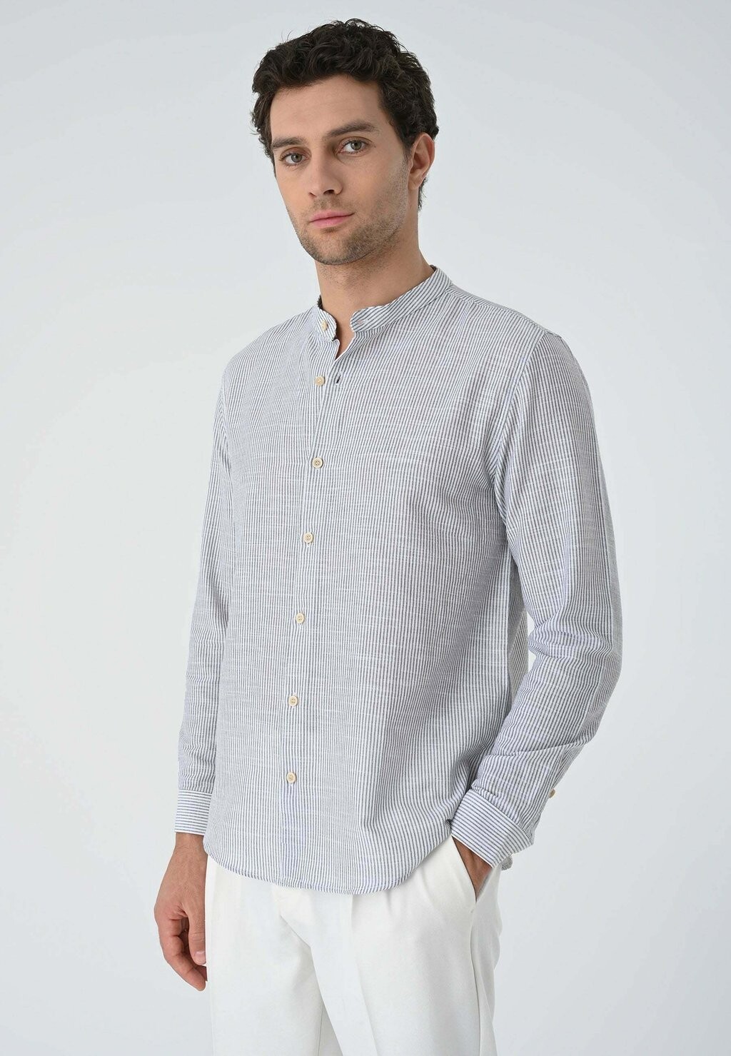 

Рубашка MANDARIN COLLAR LONG SLEEVE Antioch, серый