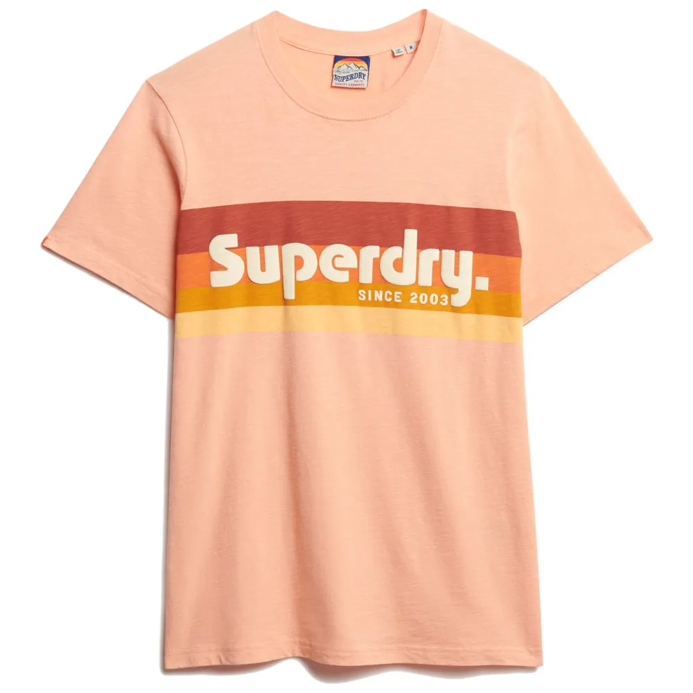 Футболка с коротким рукавом Superdry Terrain Logo Stripe Relxed, розовый — фото 2