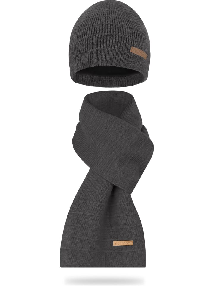 

Шапка normani Winterset mit Mütze und Schal Sudbury, пятнистый серый