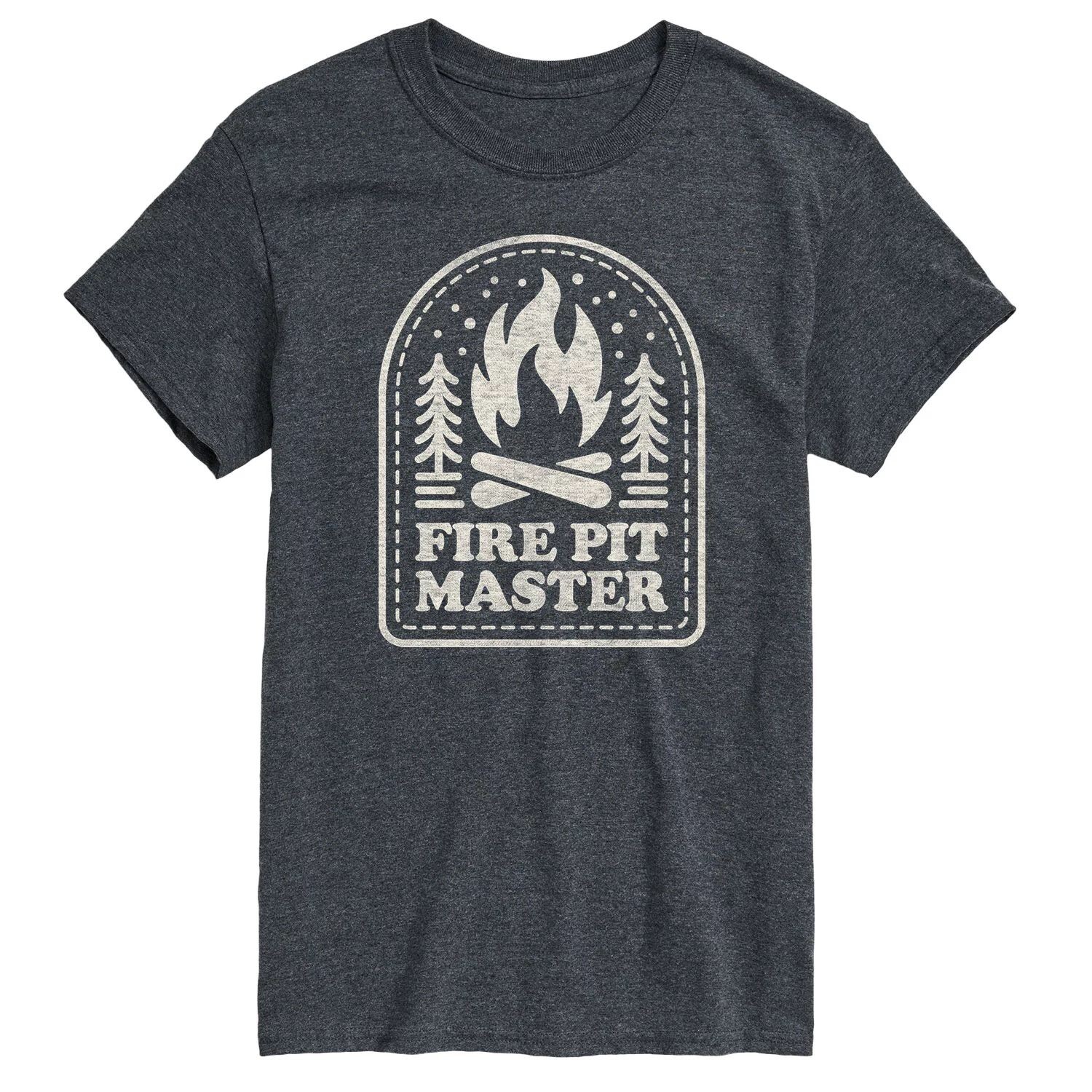 

Футболка с рисунком Big & Tall Fire Pit Master License, серый