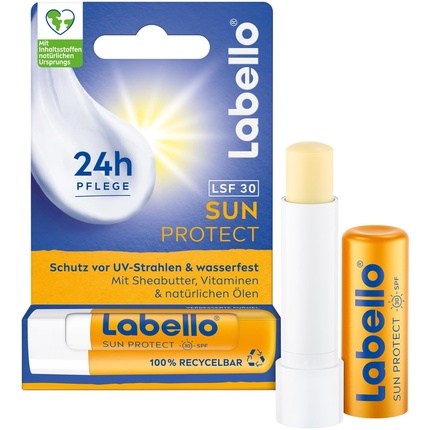 

Солнцезащитный SPF 30 водостойкий уход за губами с маслом ши, витаминами и натуральными маслами 4,8 г Labello