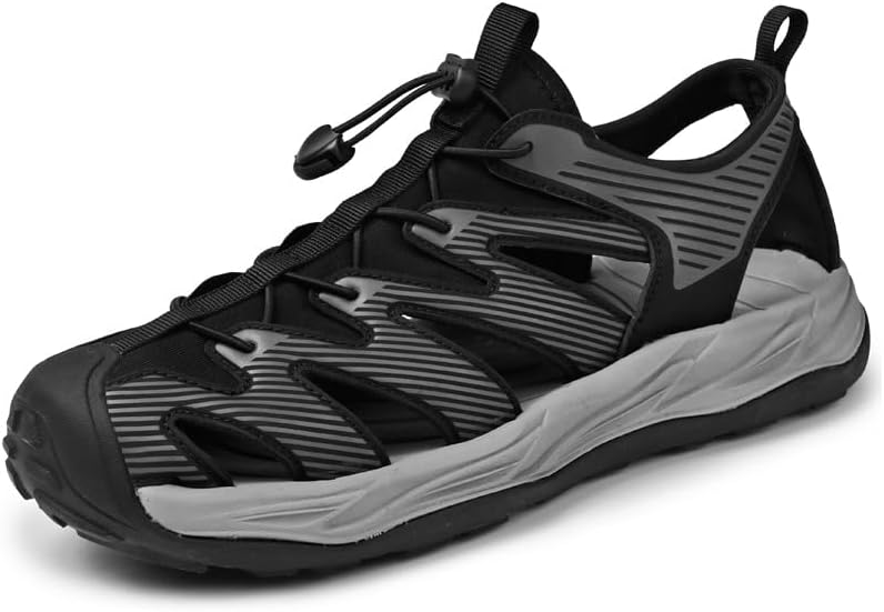 

Мужские походные сандалии Asifn Летние Нескользящие водные туфли Дышащие Комфортные Пляжные Легкие Повседневные, черный