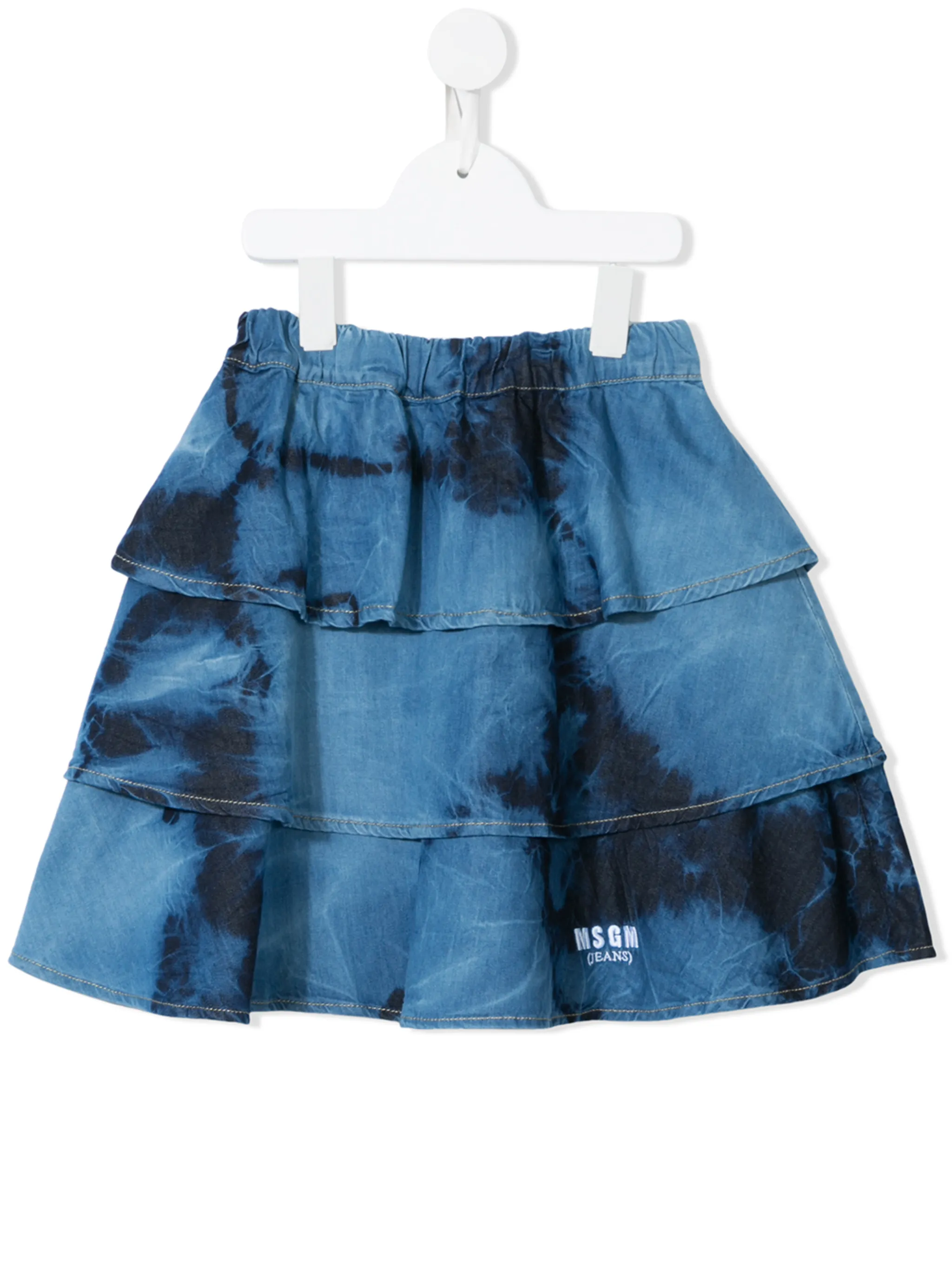 

Ярусная юбка с принтом тай-дай Msgm Kids, синий