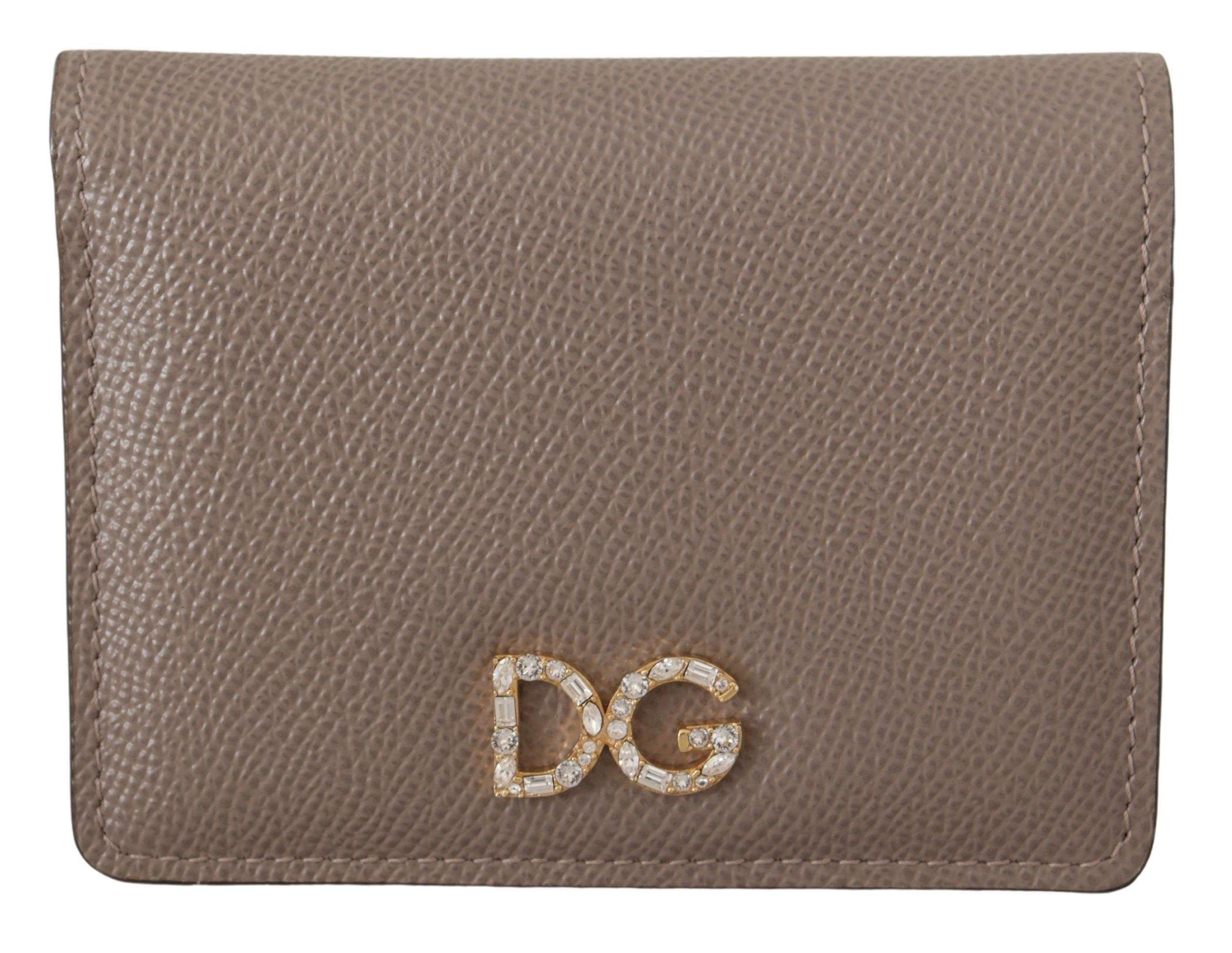 

Элегантный континентальный кошелек из бежевой кожи Dolce & Gabbana