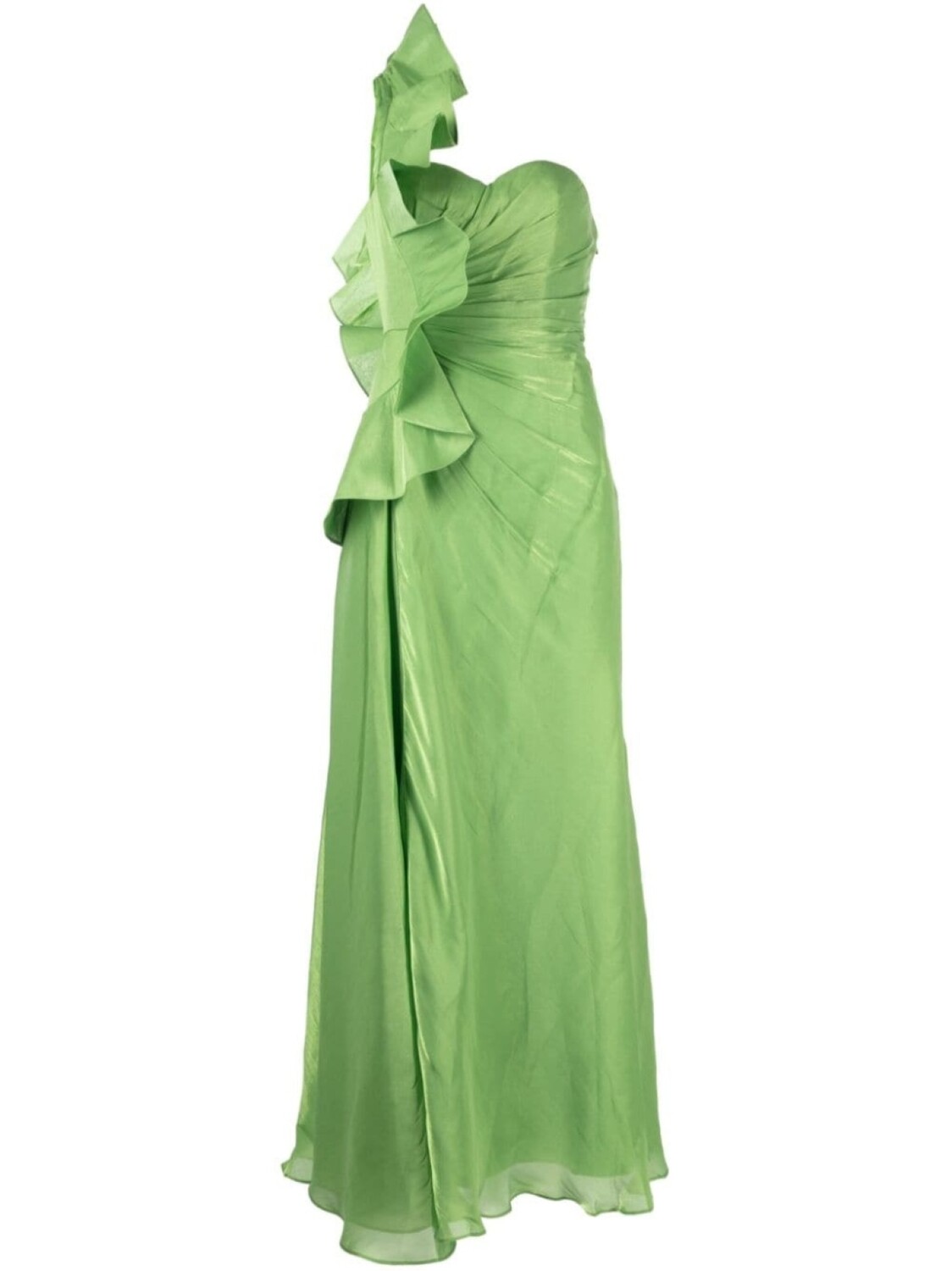 

Badgley Mischka платье Leaf на одно плечо, зеленый