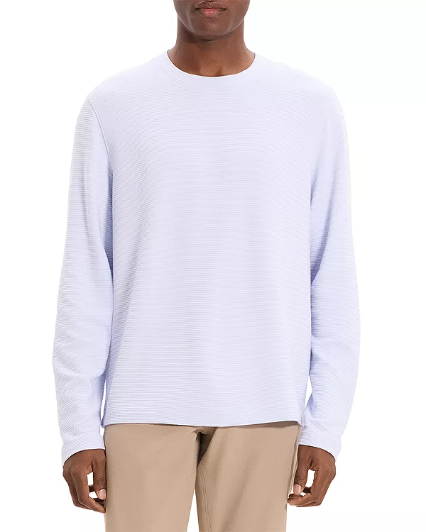 

Футболка Delroy in studio t жаккард свободного кроя с длинным рукавом Theory, синий