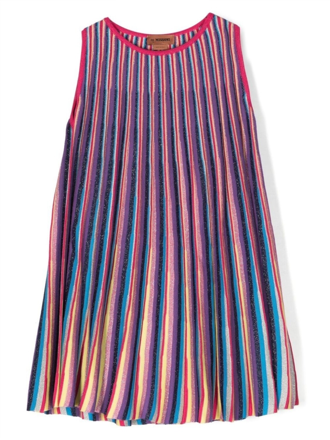 

Missoni Kids плиссированное платье в полоску, розовый