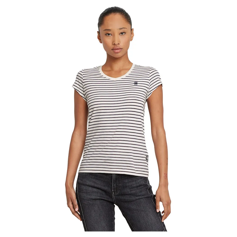 

Футболка G-Star Stripe Eyben Slim 2.0 short sleeve v neck, белый