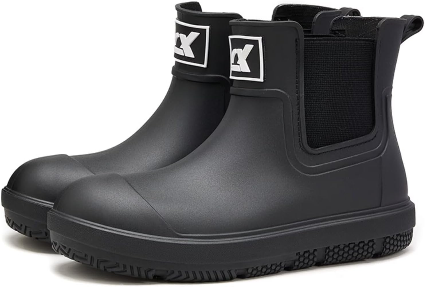 

Ботинки-дождевики до щиколотки для мужчин и женщин, водонепроницаемые, на застежке, противоскользящие, резиновые, Челси, для сада, работы, короткие грязевые ботинки, для рыбалки, фермерства и кемпинга Lioerdiwe, черный