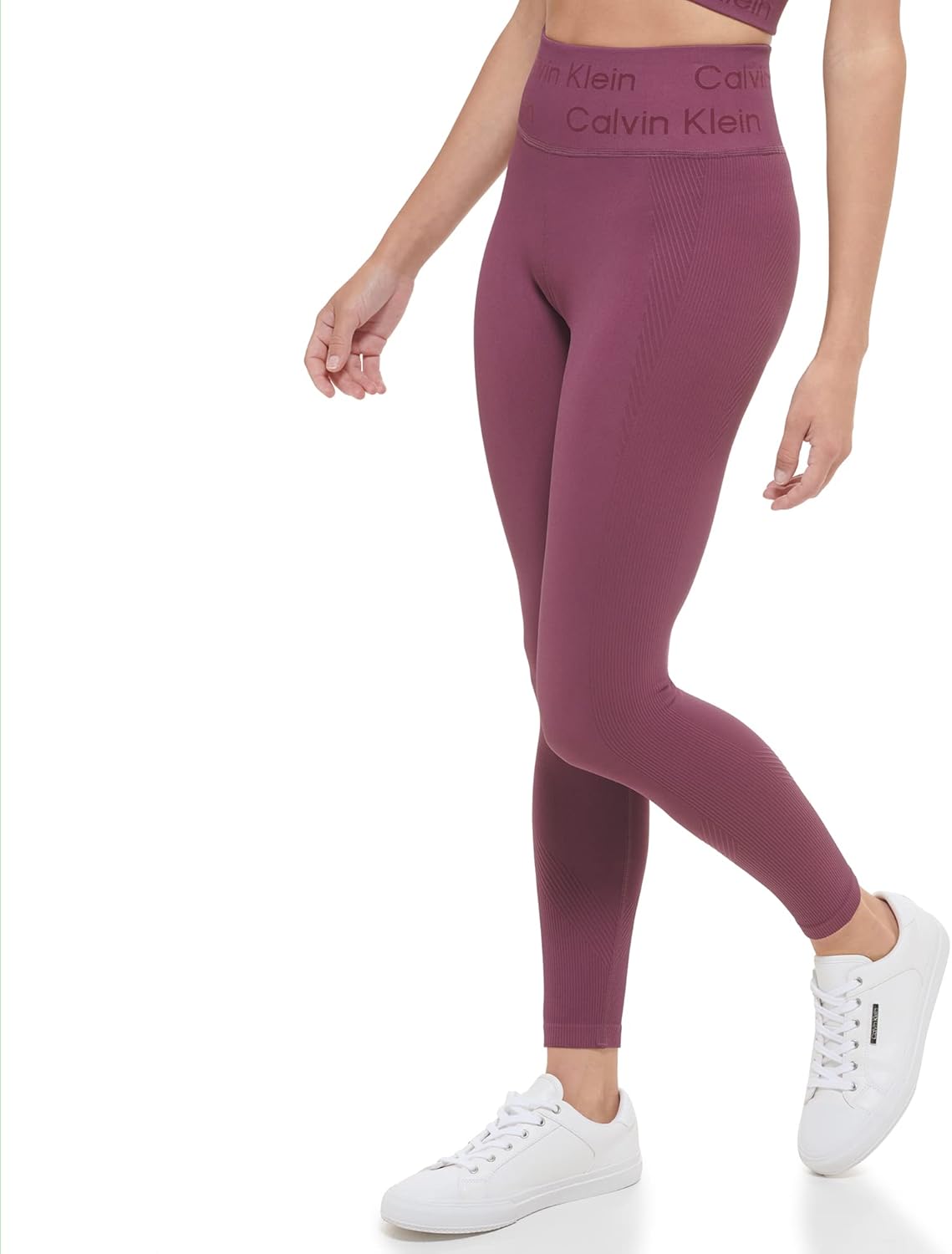 Женские текстурированные трикотажные леггинсы Calvin Klein Performance Active 7/8, Garnet — фото 2