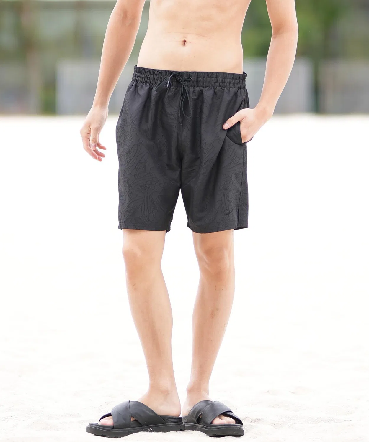 Шорты Nike Air Force 1 Jacquard Volley Shorts, серые, 7-дюймовый внутренний шов — фото 2