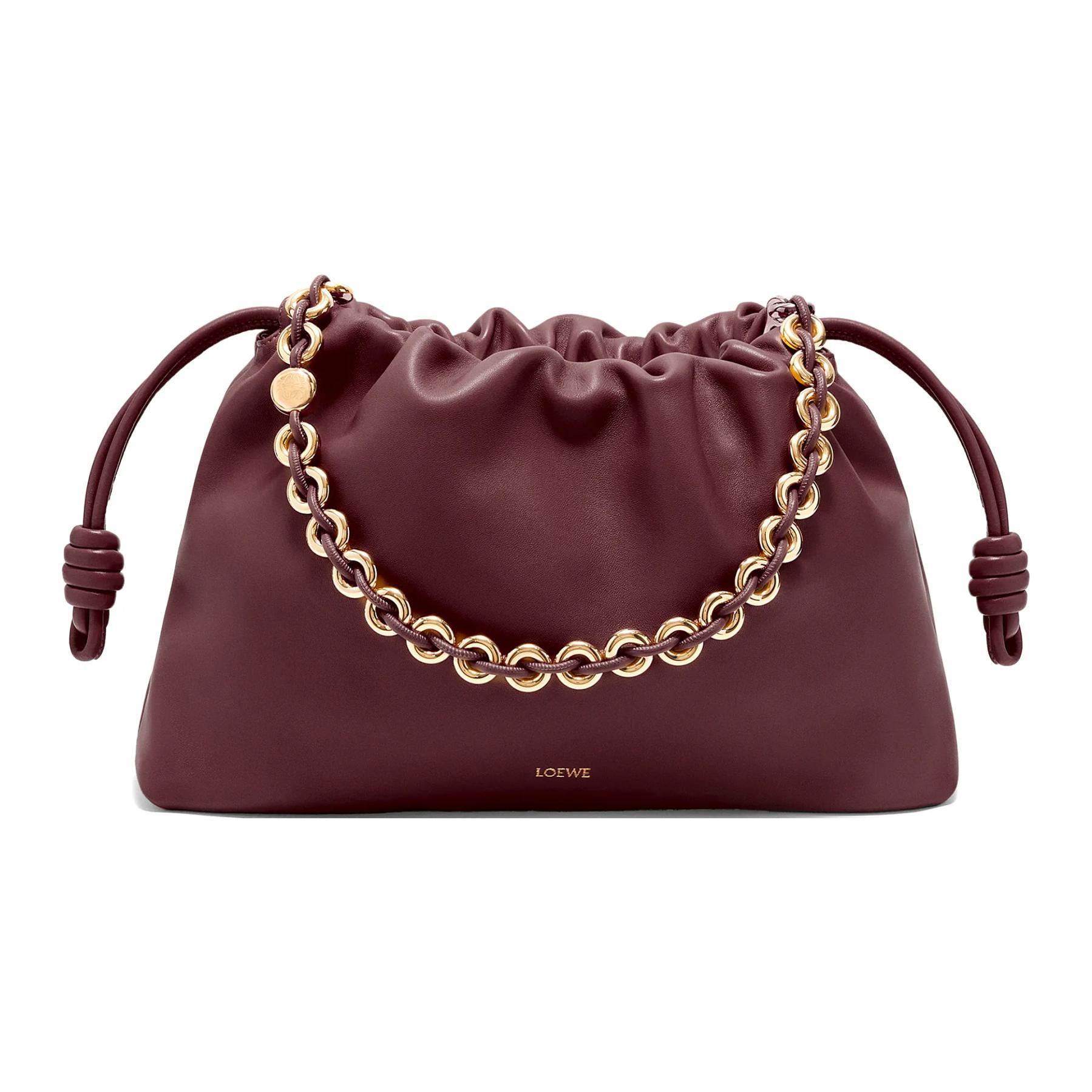 

Фламенко Мягкий Наппа Кожаный Клатч Тубэ Женский Бордовый LOEWE