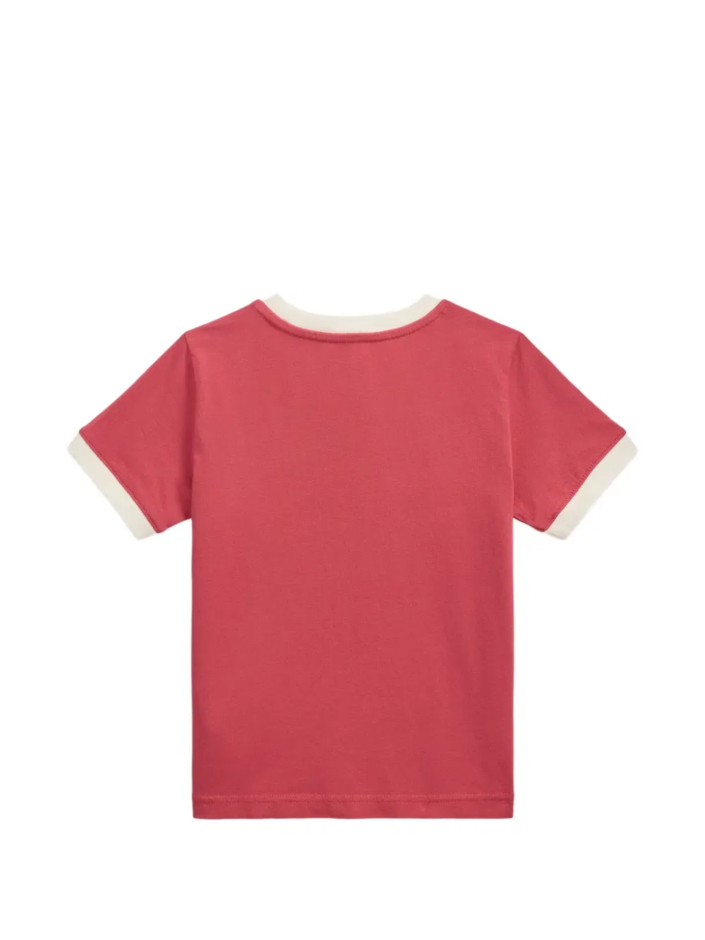 Футболка с контрастной отделкой и принтом логотипа Polo Ralph Lauren Kids, красный — фото 2
