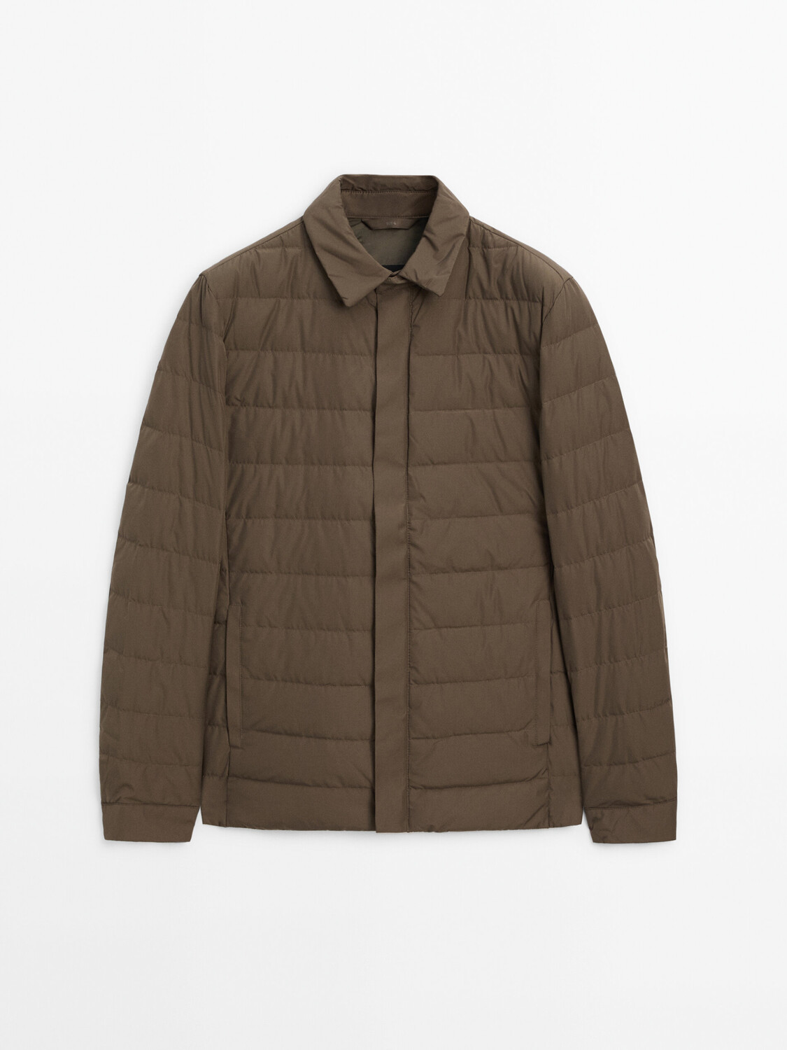 

Пуховик с наполнителем из пуха и пера Massimo Dutti, коричневый