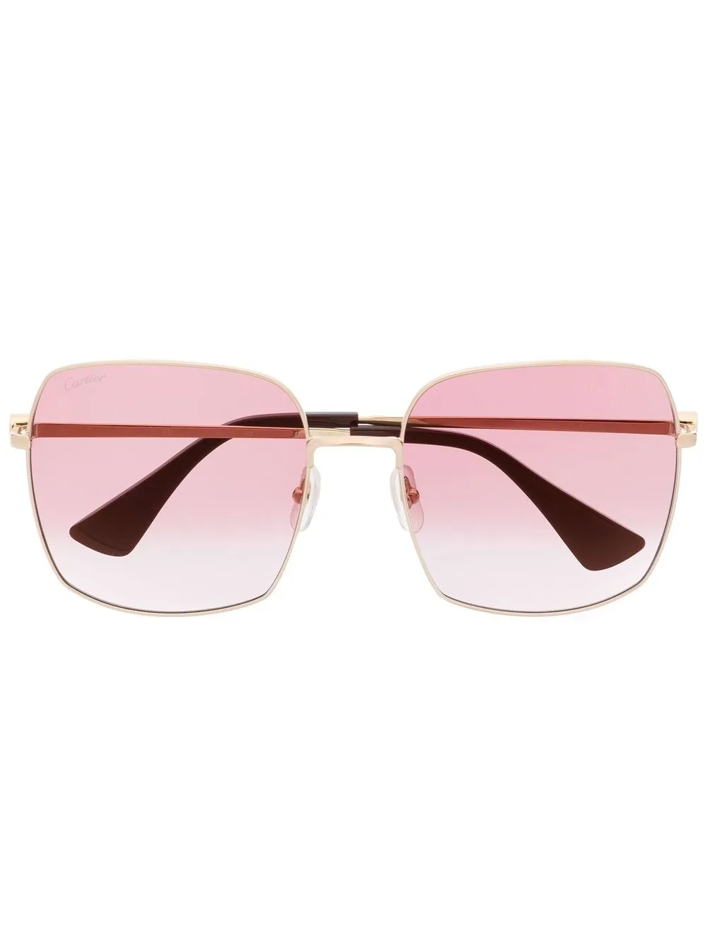 

Солнцезащитные очки в квадратной оправе с логотипом Cartier Eyewear, золотой