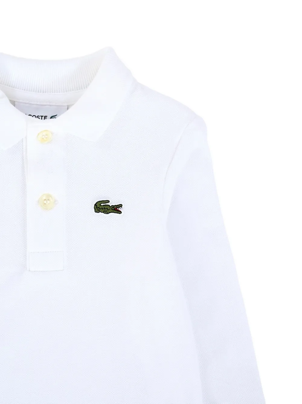 Рубашка-поло с длинными рукавами и логотипом Lacoste Kids, белый — фото 3