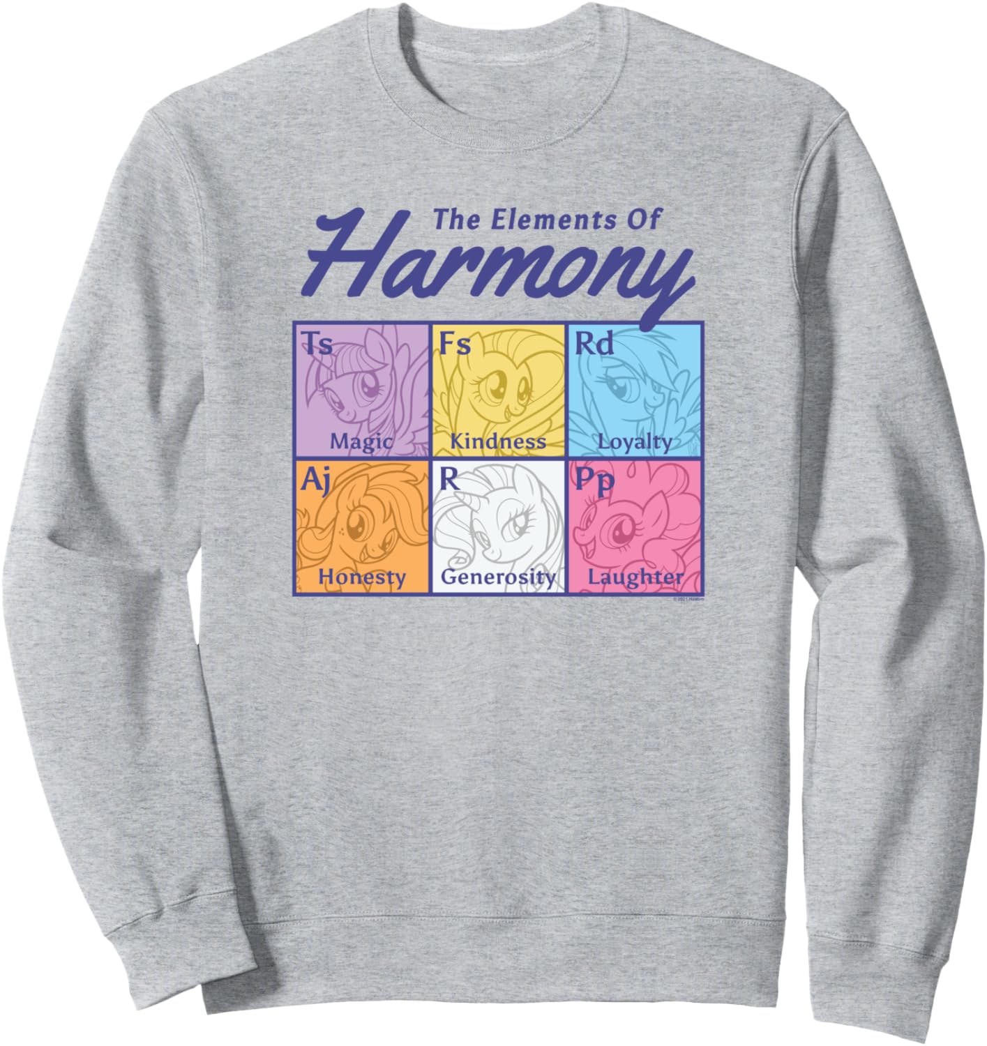 

Толстовка с изображением периодической таблицы элементов группы «Мой маленький пони» My Little Pony, серый