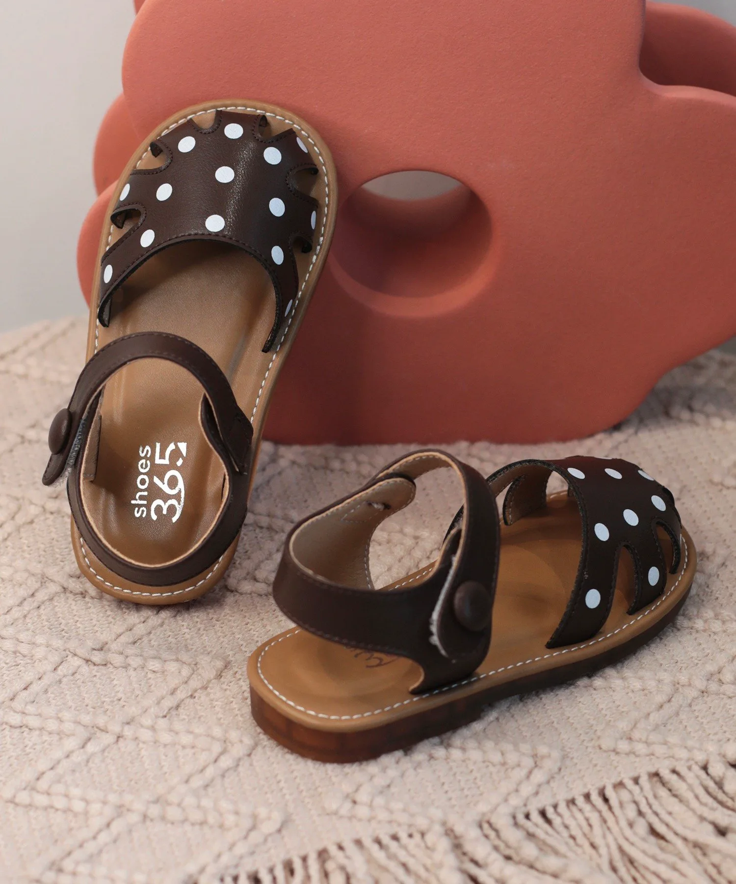 Детские сандалии в горошек Aimoha Kids, brown