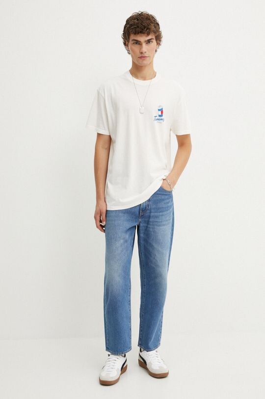 

Хлопковая футболка Tommy Jeans, бежевый