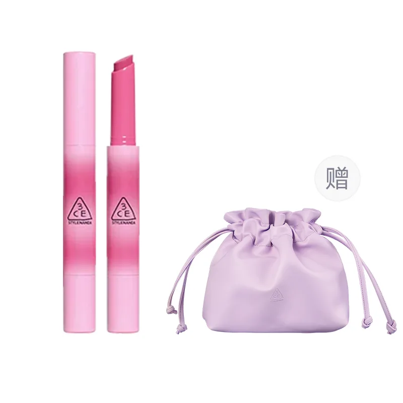 3CE Помада-блеск Fusion Glow Lip Freeze Fine Tube, глянцевая, легко растушевывается, 1,7 г, подарок на день рождения, #FASCINATED「Pink Opals」+Bag