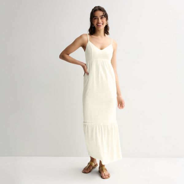 

Платье макси из легкого трикотажа для юниоров So, цвет coconut white