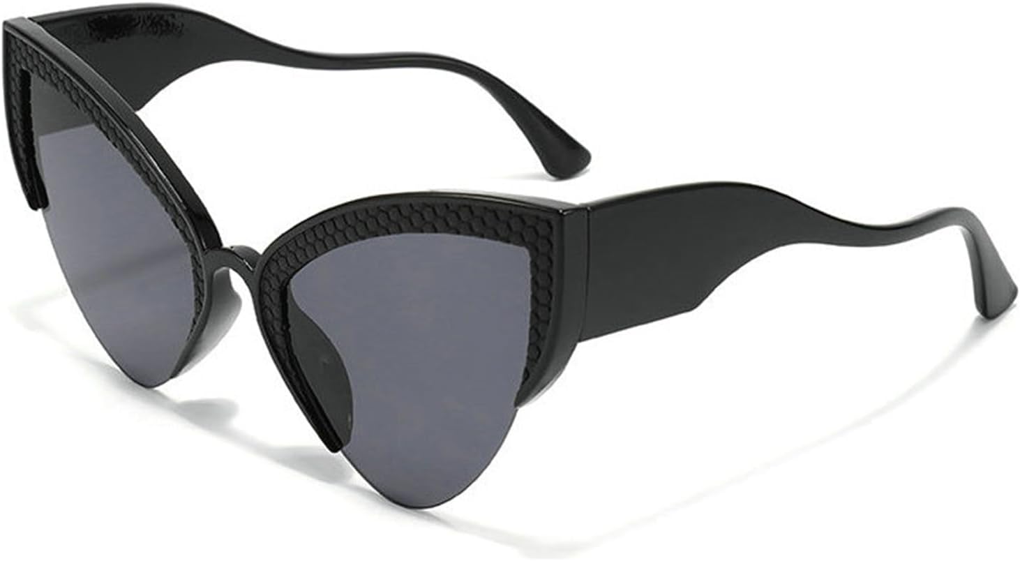 

Солнцезащитные очки Willochra в стиле панк без оправы для женщин, роскошные модные черные очки «кошачий глаз», большие солнцезащитные очки с градиентным переходом цвета, C1