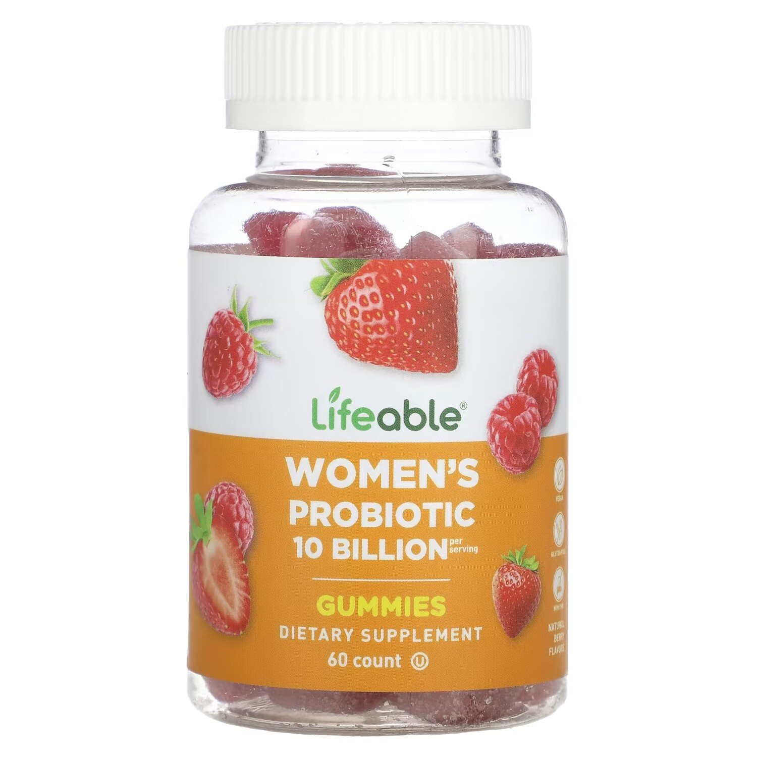 

Добавка с пробиотиками Lifeable Berry, 60 жевательных конфет