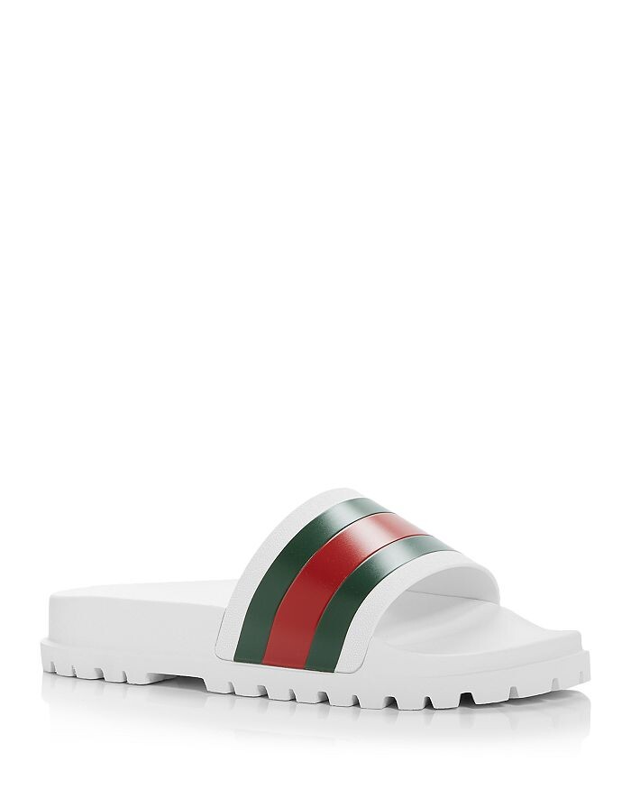 

Мужские шлепанцы с полосками Gucci Web Signature, белый