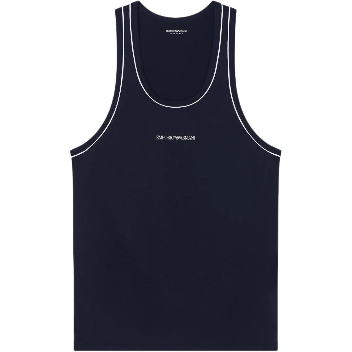 EMPORIO ARMANI Топ-танк мужской Marine Blue с круглым вырезом Moderate Others